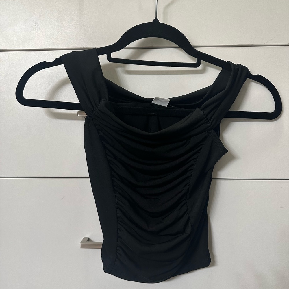 Urban Outfitters Black Scrunched Crop Top